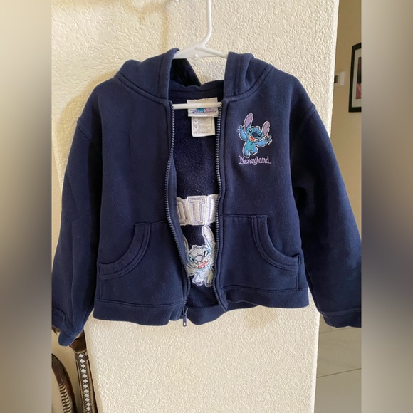 DISNEY RESORT : Young Kids Size small , Blue Stitch Zip up Hoodie , Used - Picture 8 of 8